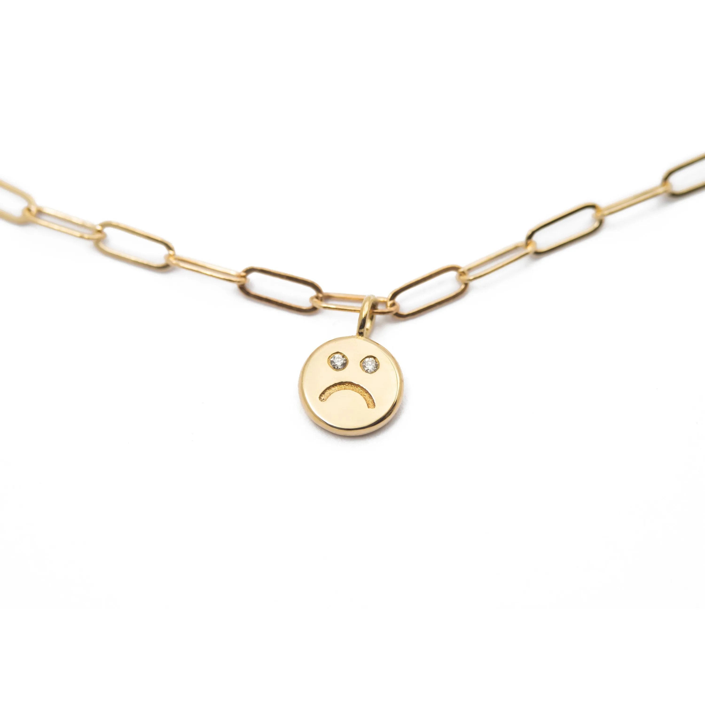 Happy and Sad Face Bracelet - 14k Yellow Gold