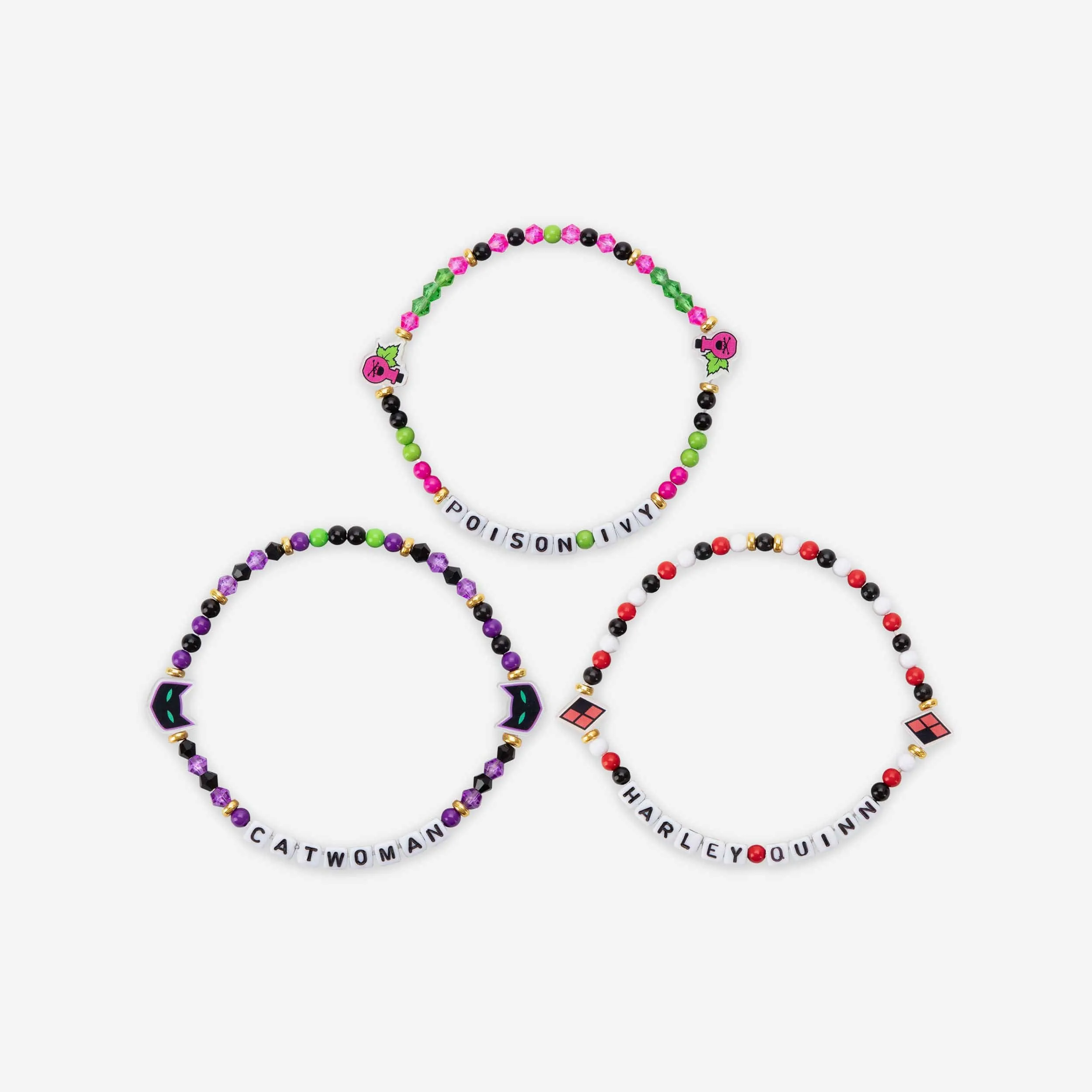 Harley Quinn™ & Catwoman™ & Poison Ivy™ DC 3 Pack Friendship Bracelet