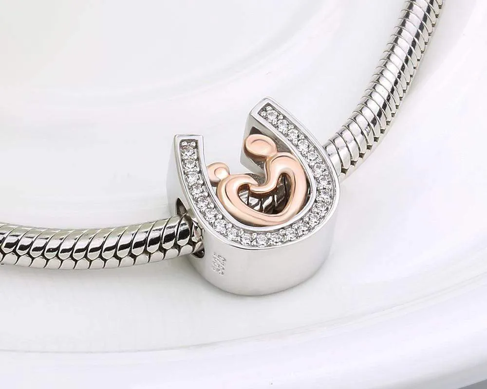 Horseshoe Hand in Hand Charm