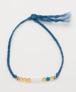 Indigo Dyed Braided Bracelet - Citrine - Nov