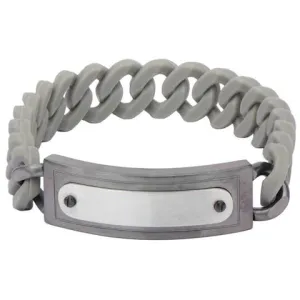 INOX Silicone Curb ID Stainless Steel Bracelet, Grey BRRARB13GY