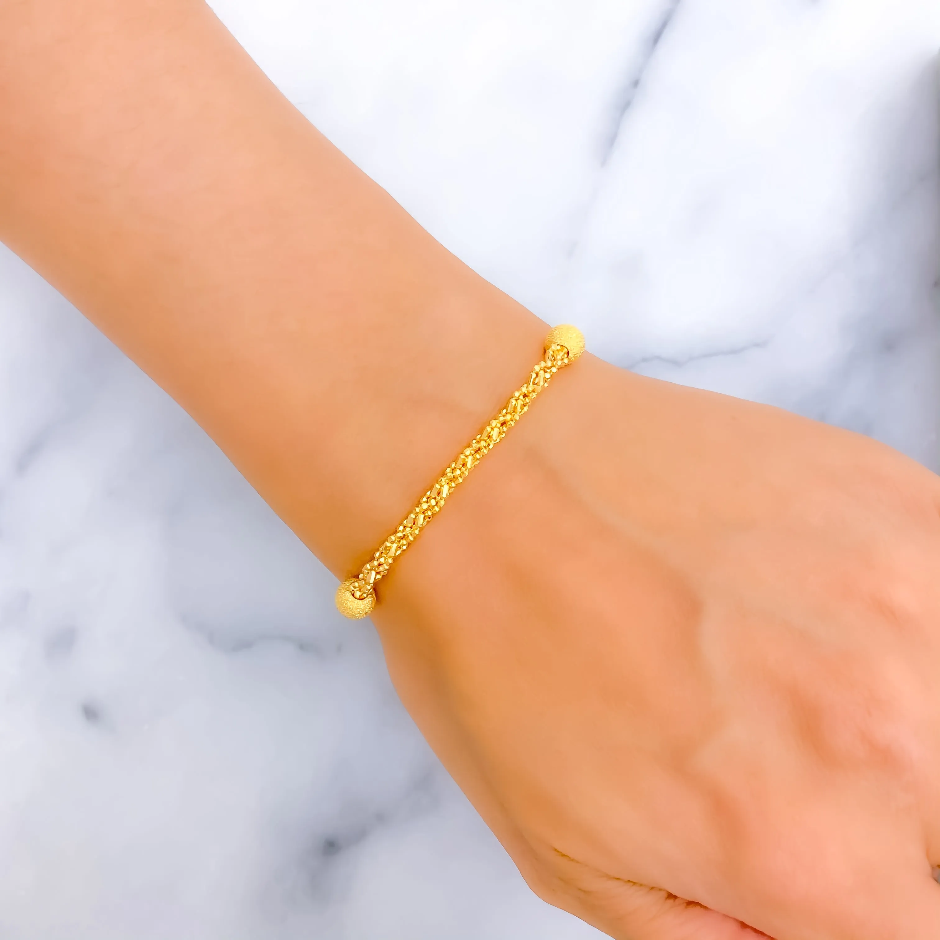 Intricate Charming 22K Gold Bracelet