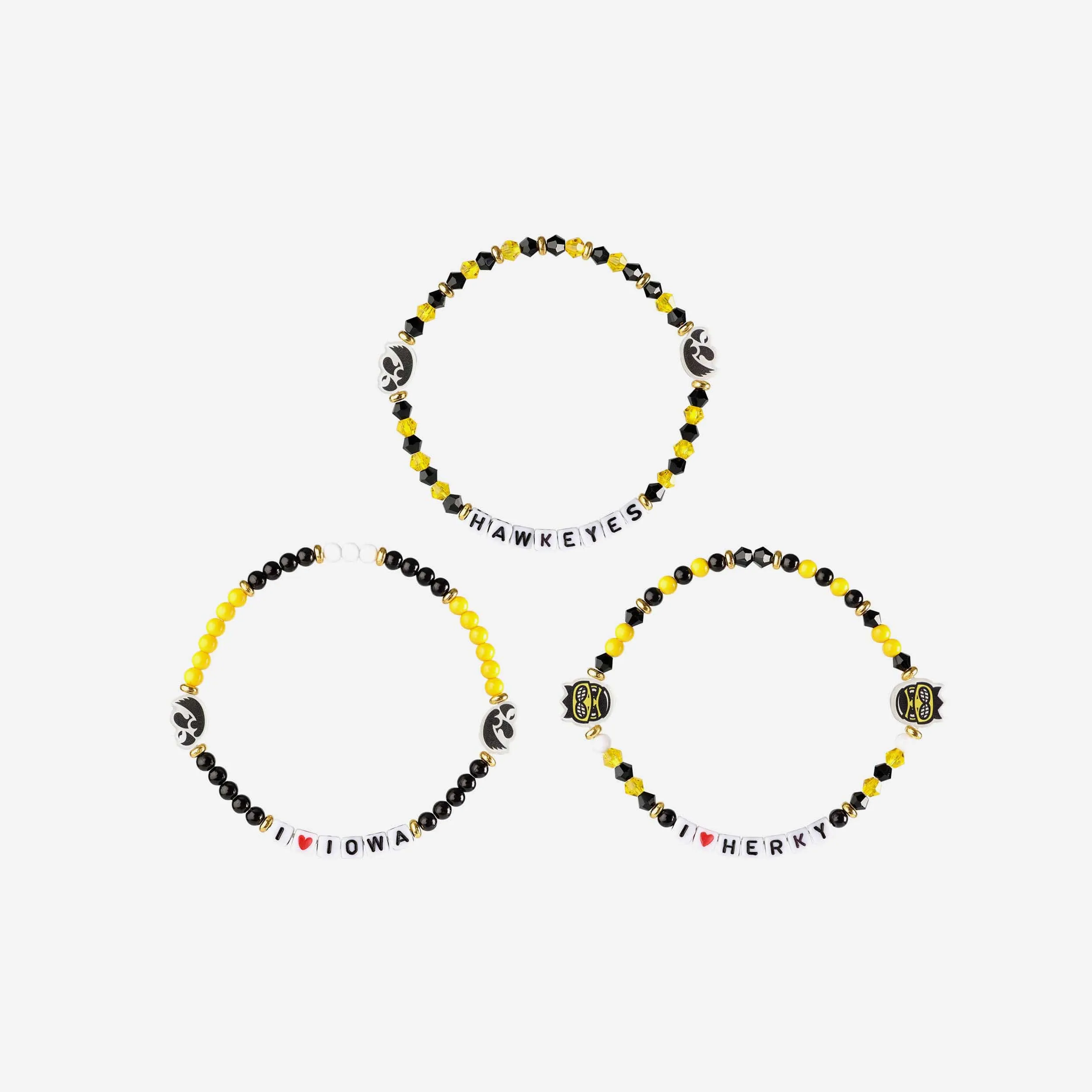 Iowa Hawkeyes 3 Pack Friendship Bracelet