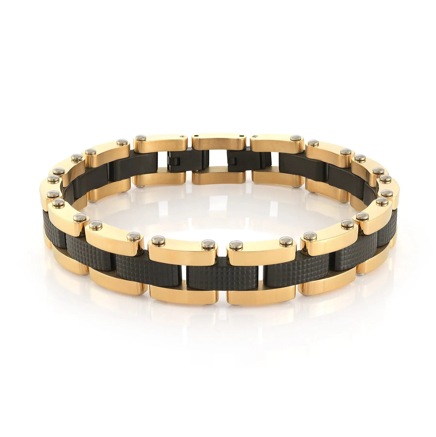 Italgem Stainless Steel (13mm) Textured Link Bracelet