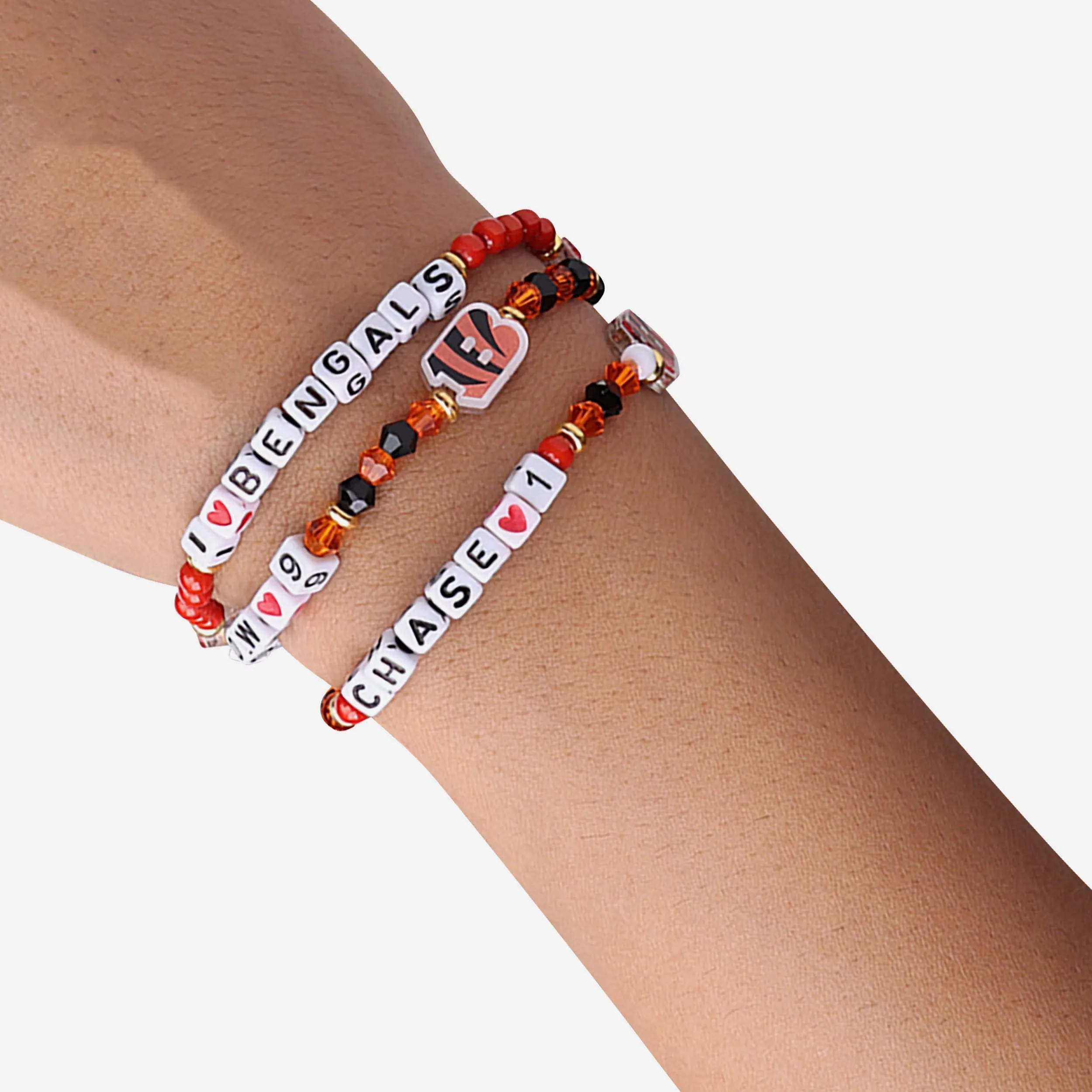 Joe Burrow & Ja'Marr Chase Cincinnati Bengals 3 Pack Player Friendship Bracelet