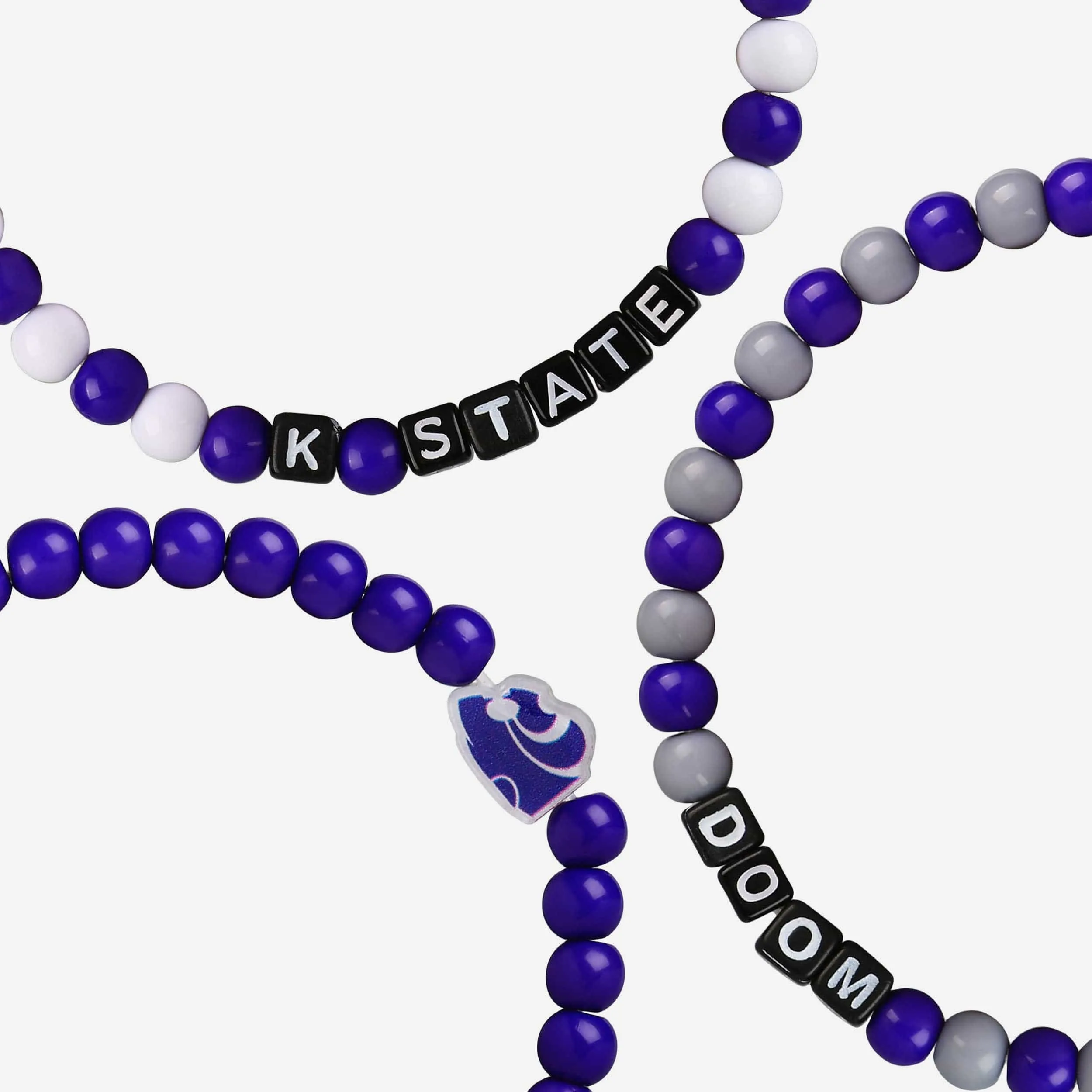 Kansas State Wildcats 3 Pack Beaded Friendship Bracelet