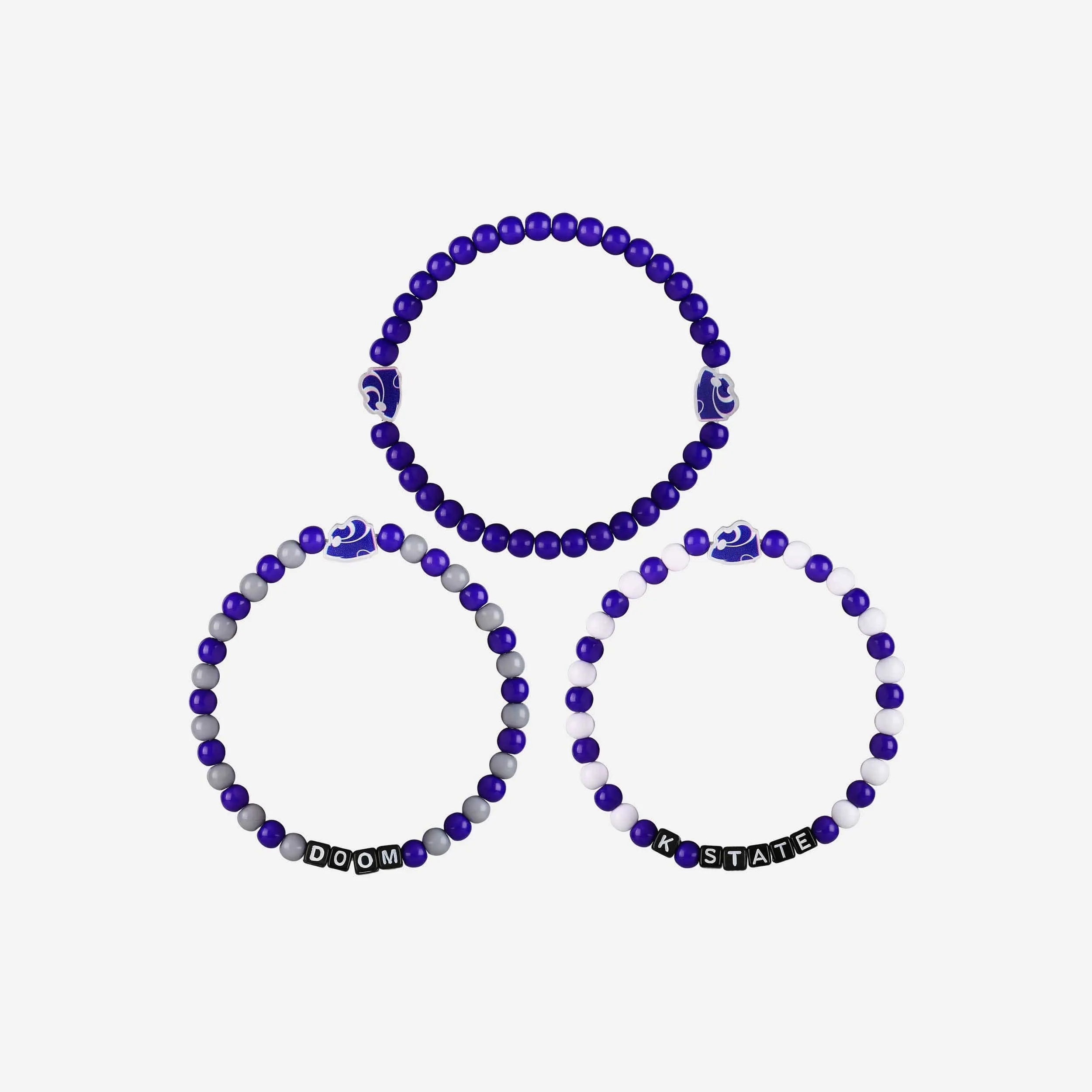 Kansas State Wildcats 3 Pack Beaded Friendship Bracelet