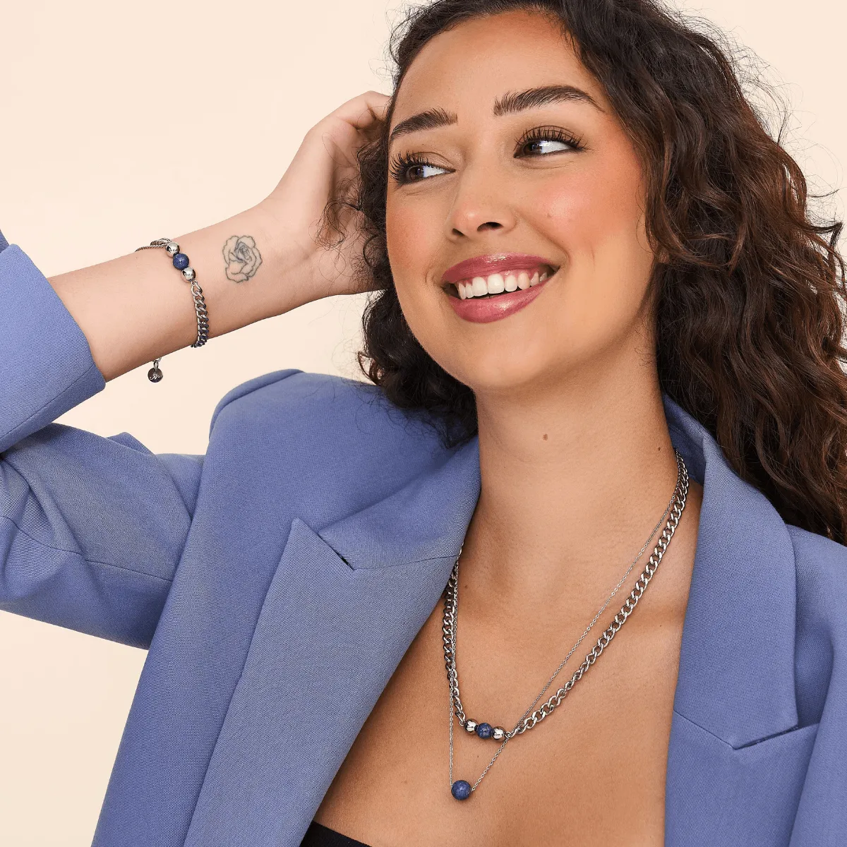 Lapis x Silver | Gemstone Chain Bracelet