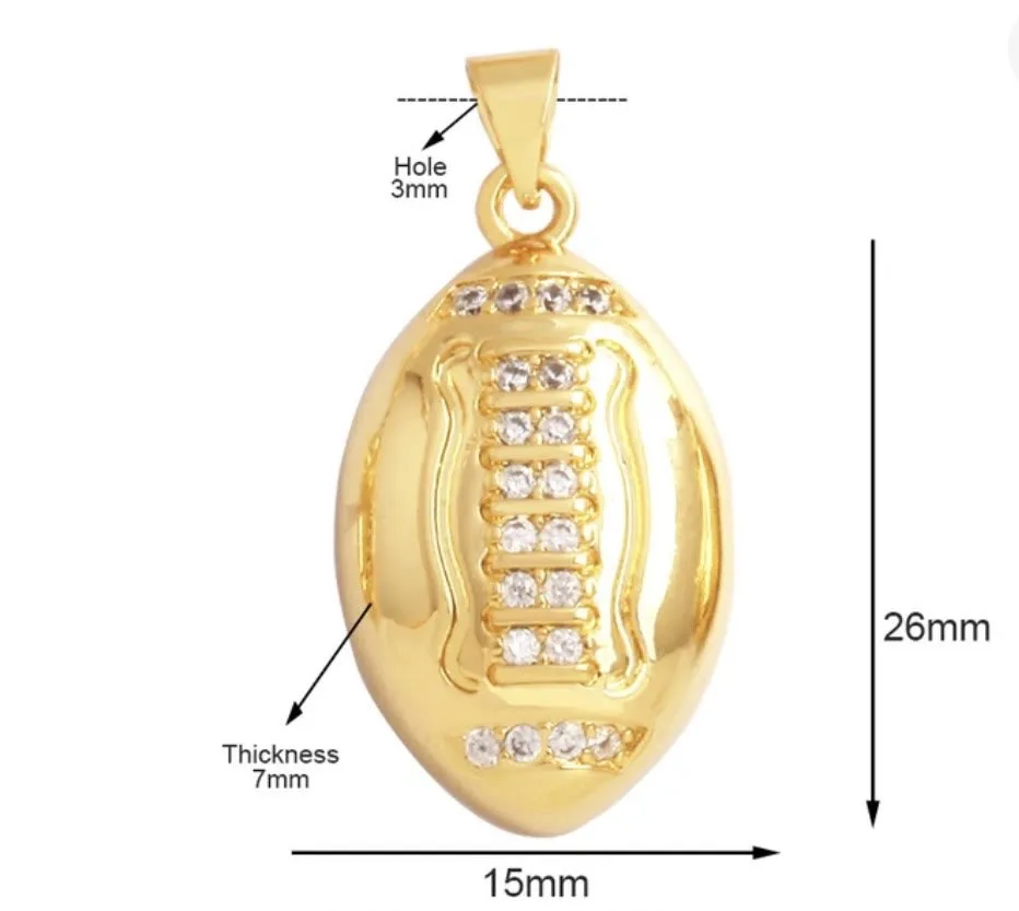 Large Football Charm