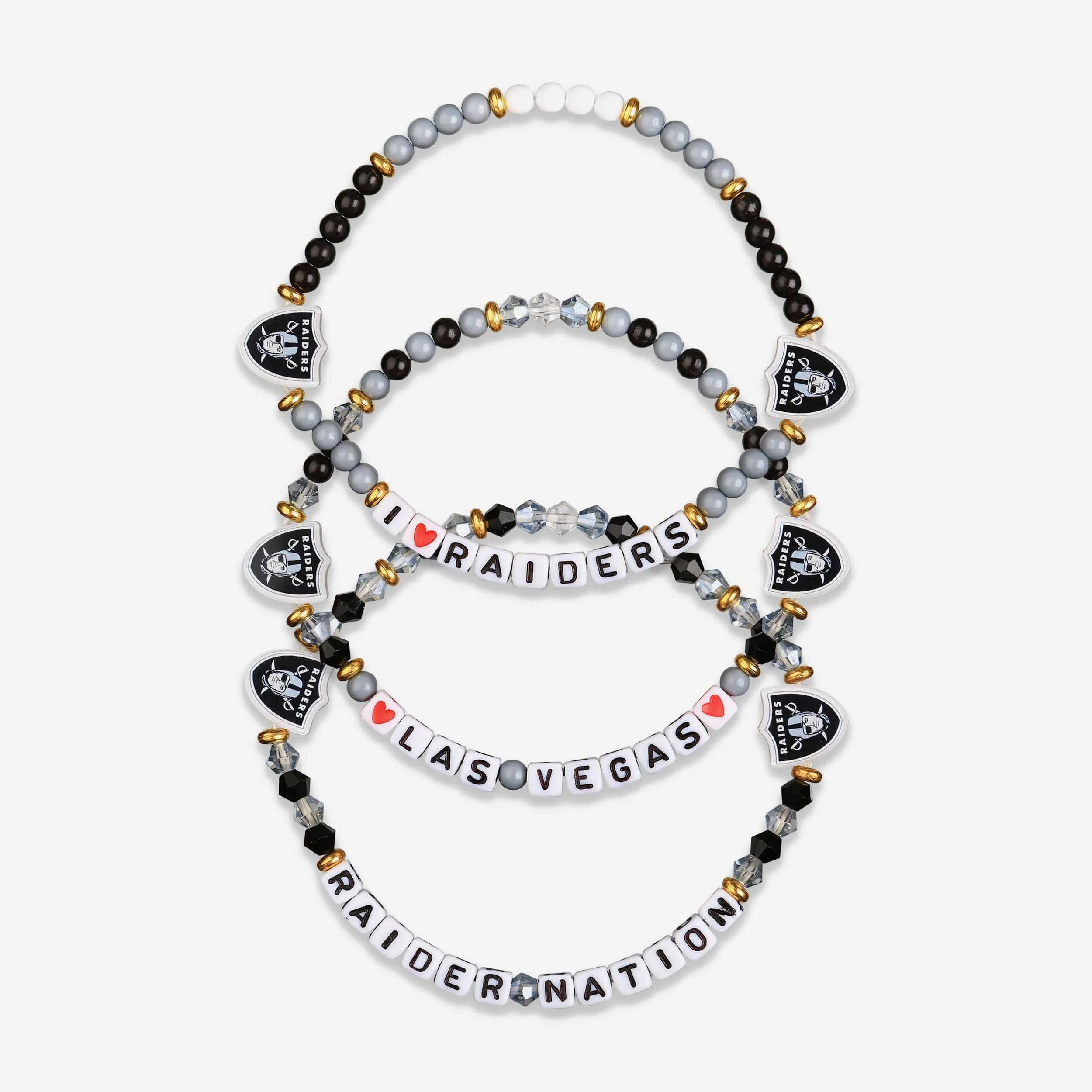Las Vegas Raiders 3 Pack Friendship Bracelet