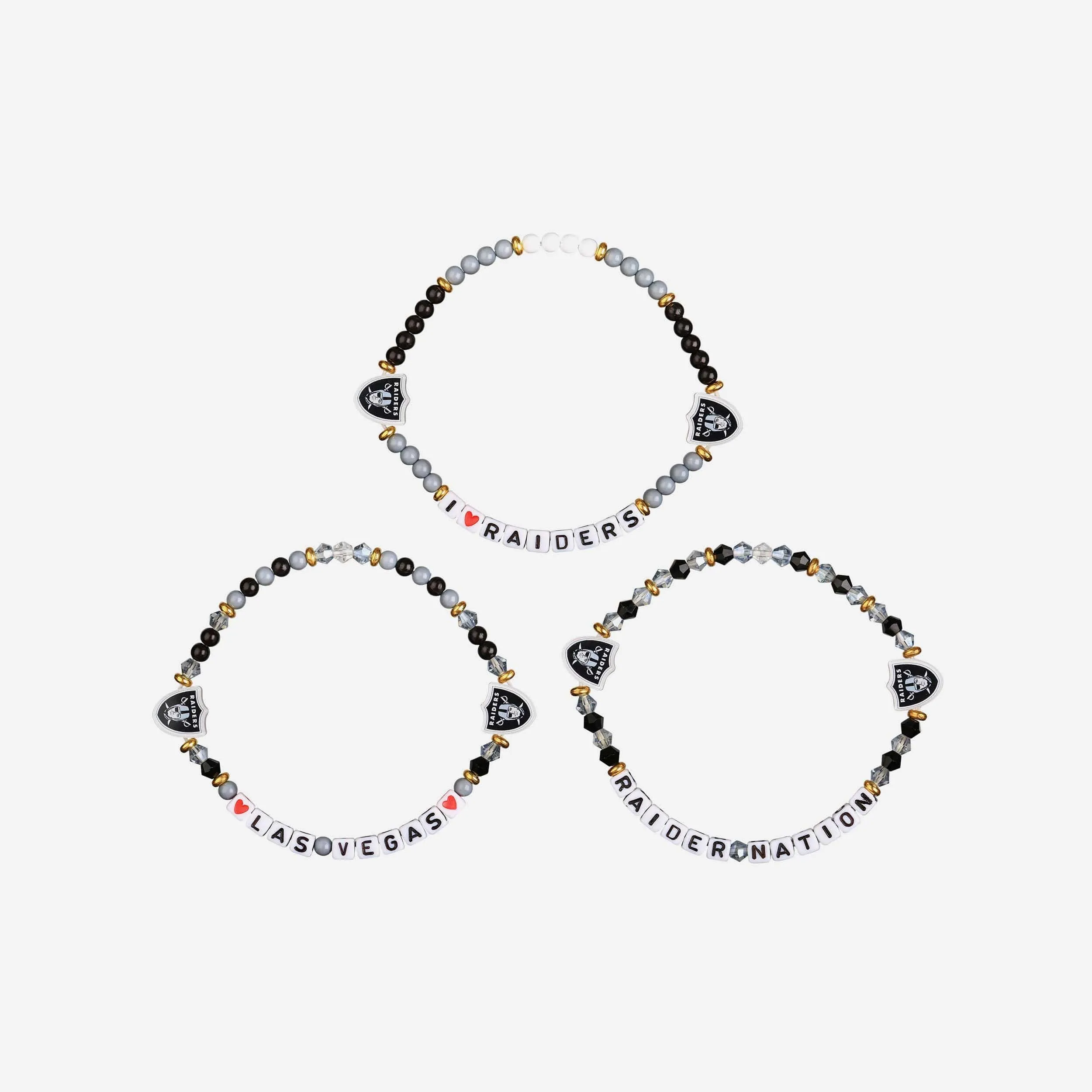Las Vegas Raiders 3 Pack Friendship Bracelet