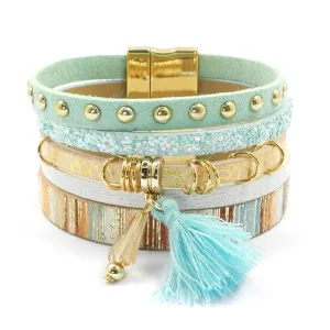 leather bracelet 6 color bracelets winter charm bracelets Bohemian bracelets&bangles for women Christmas gift B1627