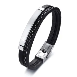 Leather Medical Alert ID Bracelets