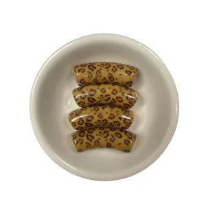 Leopard Tube beads- 10mm (12mm) Fall Animal print Acrylic Beads, Curved Tube Beads, Resin , Bracelet Bangle Tube Bead Waterproof Bangle