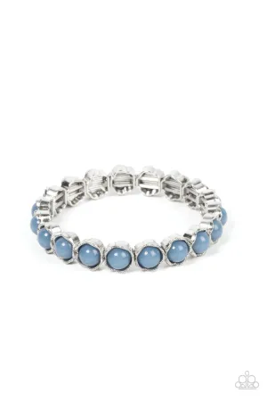 Let's Be Buds Blue Bead Flower Paparazzi Stretchy Bracelet