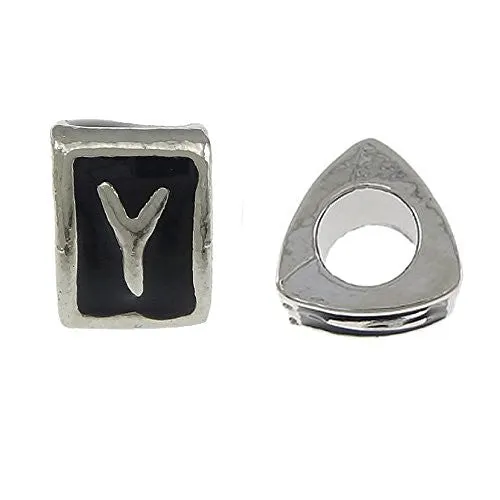 Letter  "Y" Triangle Spacer European European Bead Compatible for Most European Snake Chain Charm Bracelet