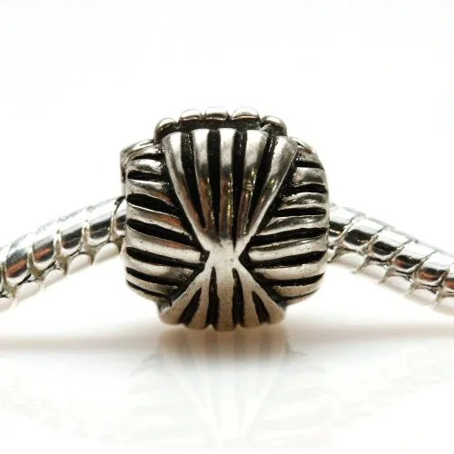 Lines Clip Lock Stopper European European Bead Compatible for Most European Snake Chain Bracelet