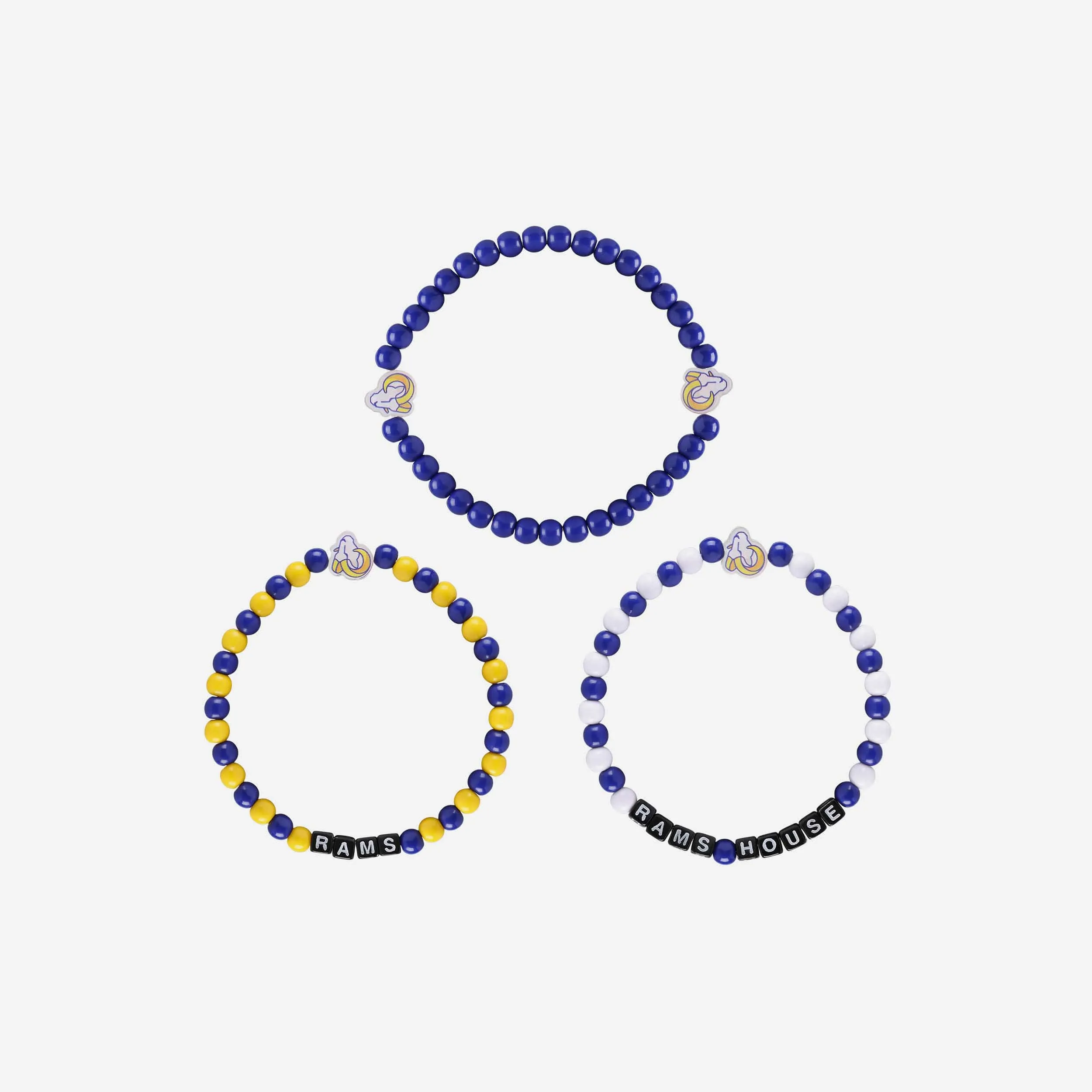 Los Angeles Rams 3 Pack Beaded Friendship Bracelet