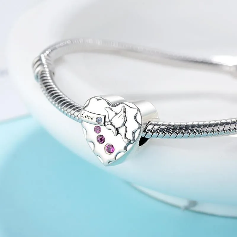 Love Wings Heart Charm