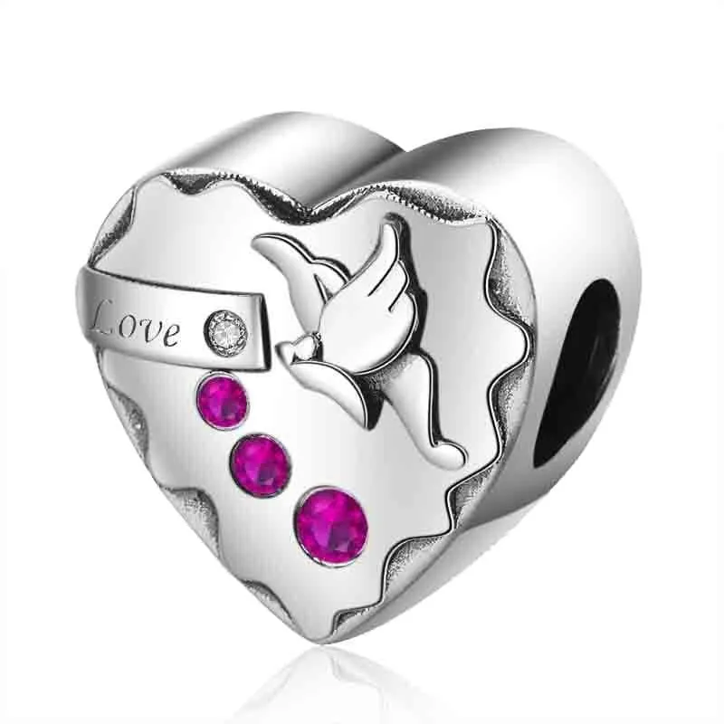 Love Wings Heart Charm