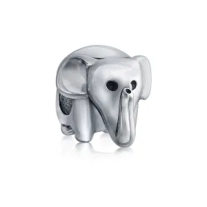 Lucky Elephant Charm Bead in Oxidized Sterling Silver for European Bracelets