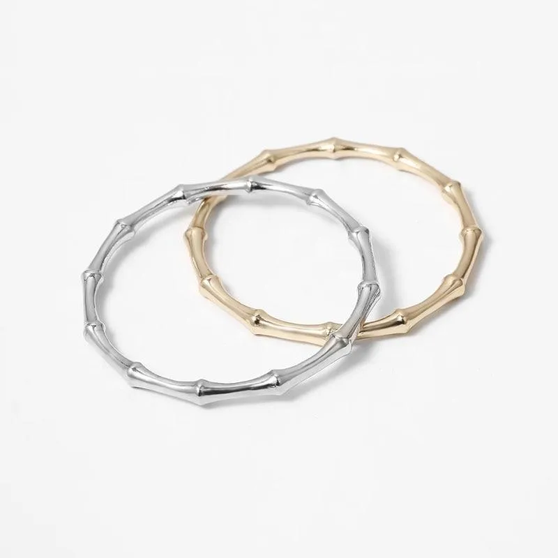 Luxury Modern New Gold Color Metal Chain Link Creative Bamboo Bracelet Bangle 2020 New Fashion Punk Bangle Bracelet Women Set