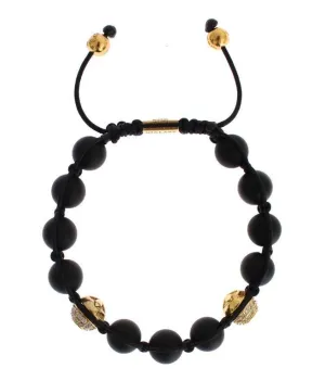 Matte Onyx CZ Gold 925 Silver Bracelet