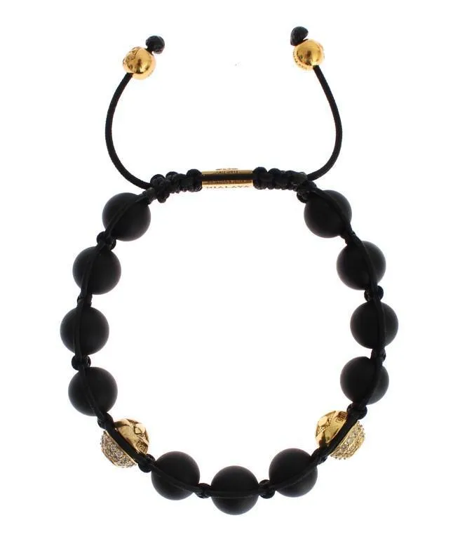 Matte Onyx CZ Gold 925 Silver Bracelet