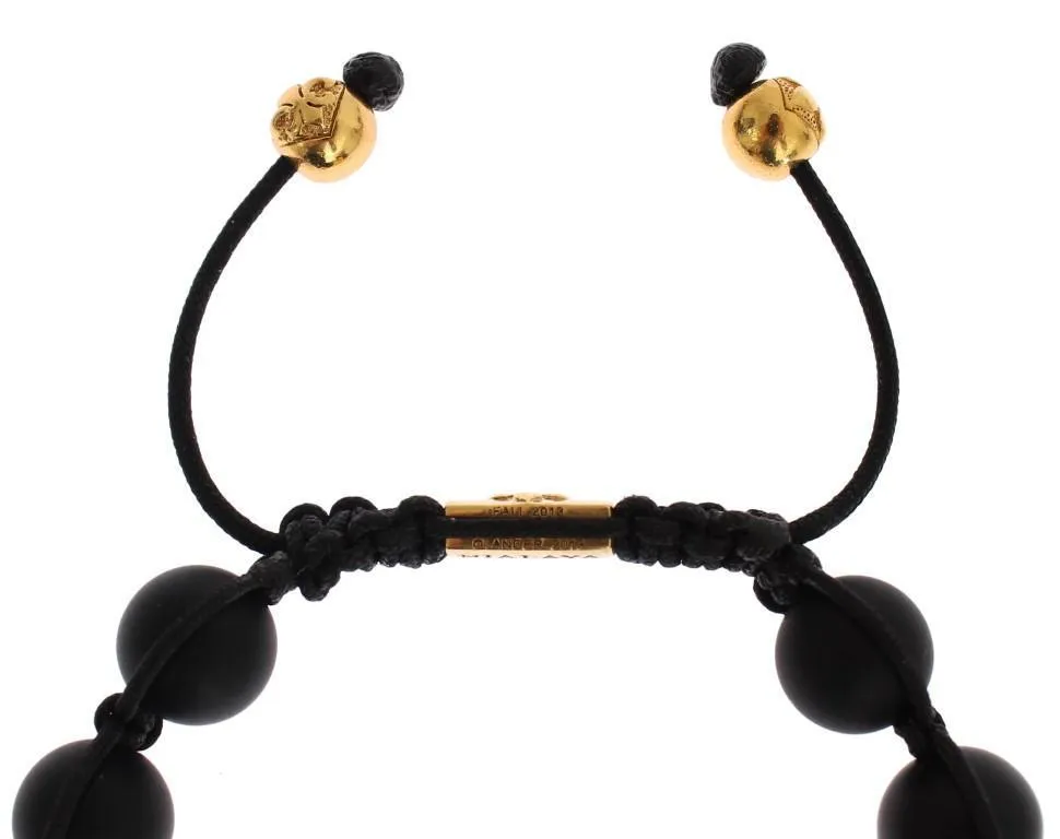 Matte Onyx CZ Gold 925 Silver Bracelet