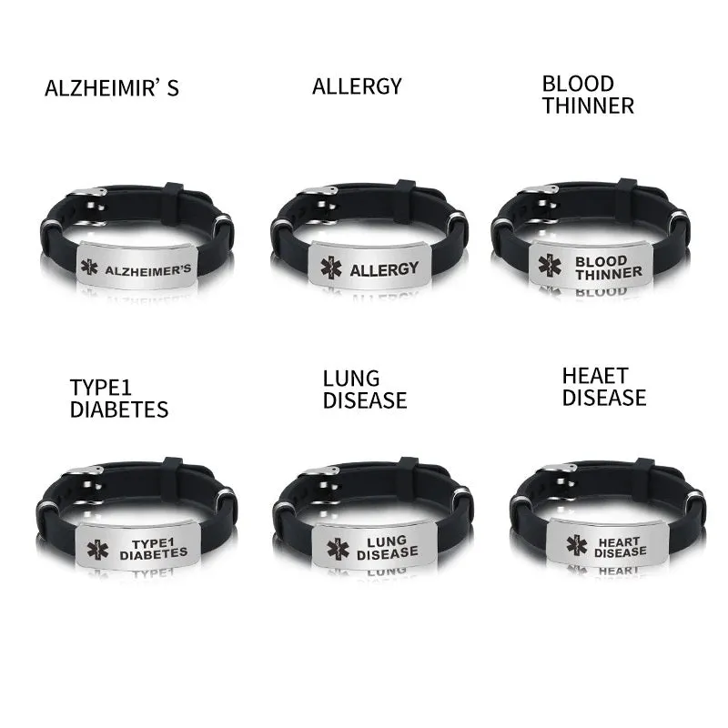 Medical Tag ID Bracelets for Men/Women/Kids