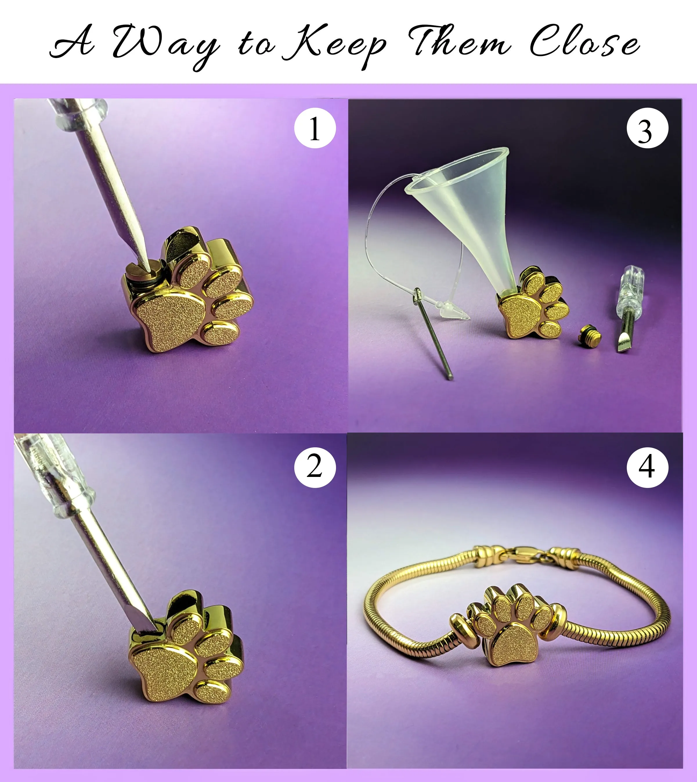 Memory Paw - Cremation Charm for Moments Bracelet