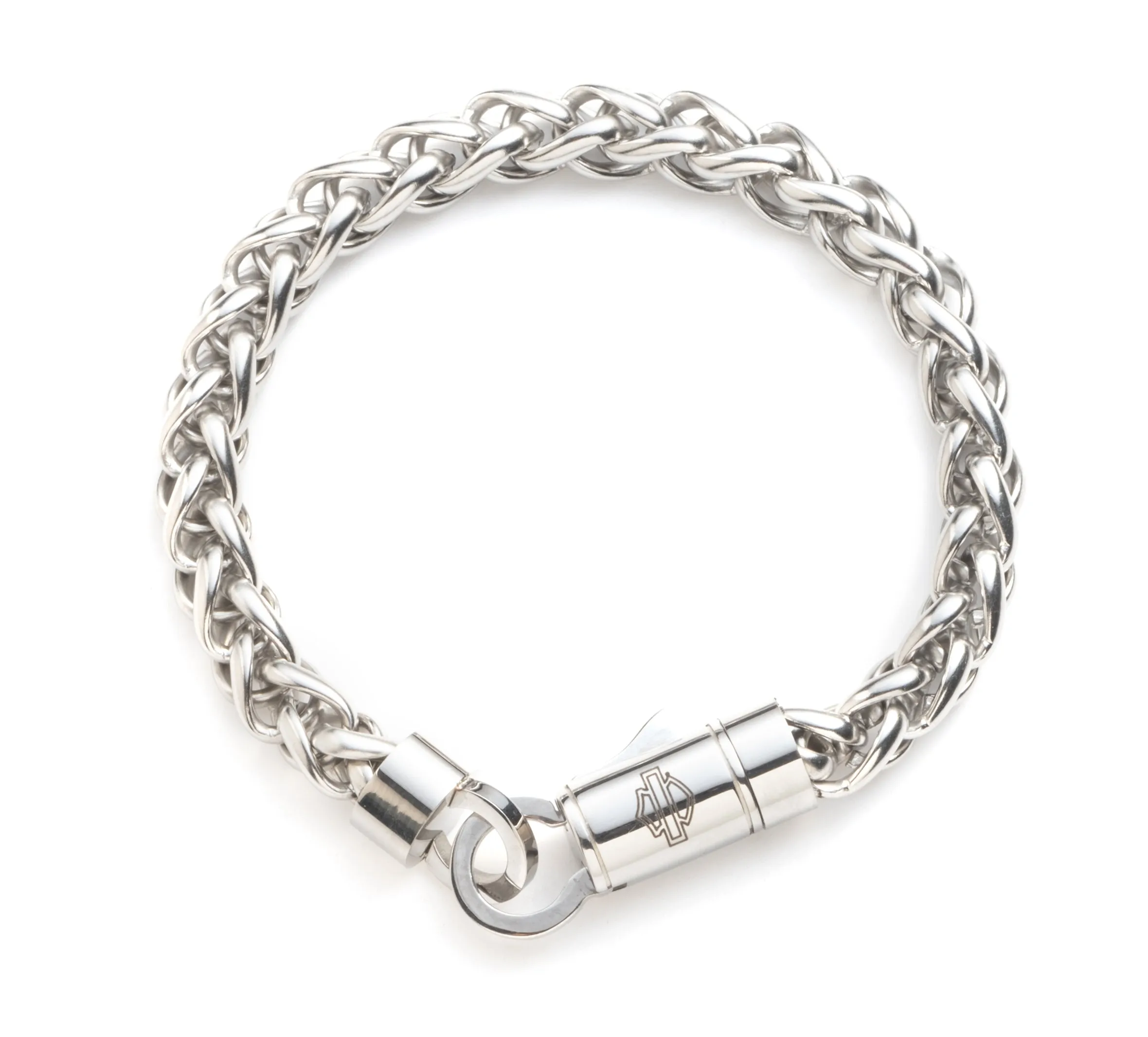 Men's 9" Bar and Shield Rope Chain Bracelet - Silver