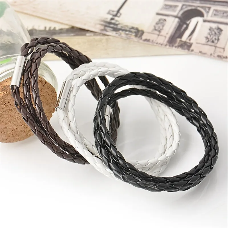 Men's Braided Leather Rope Bracelet