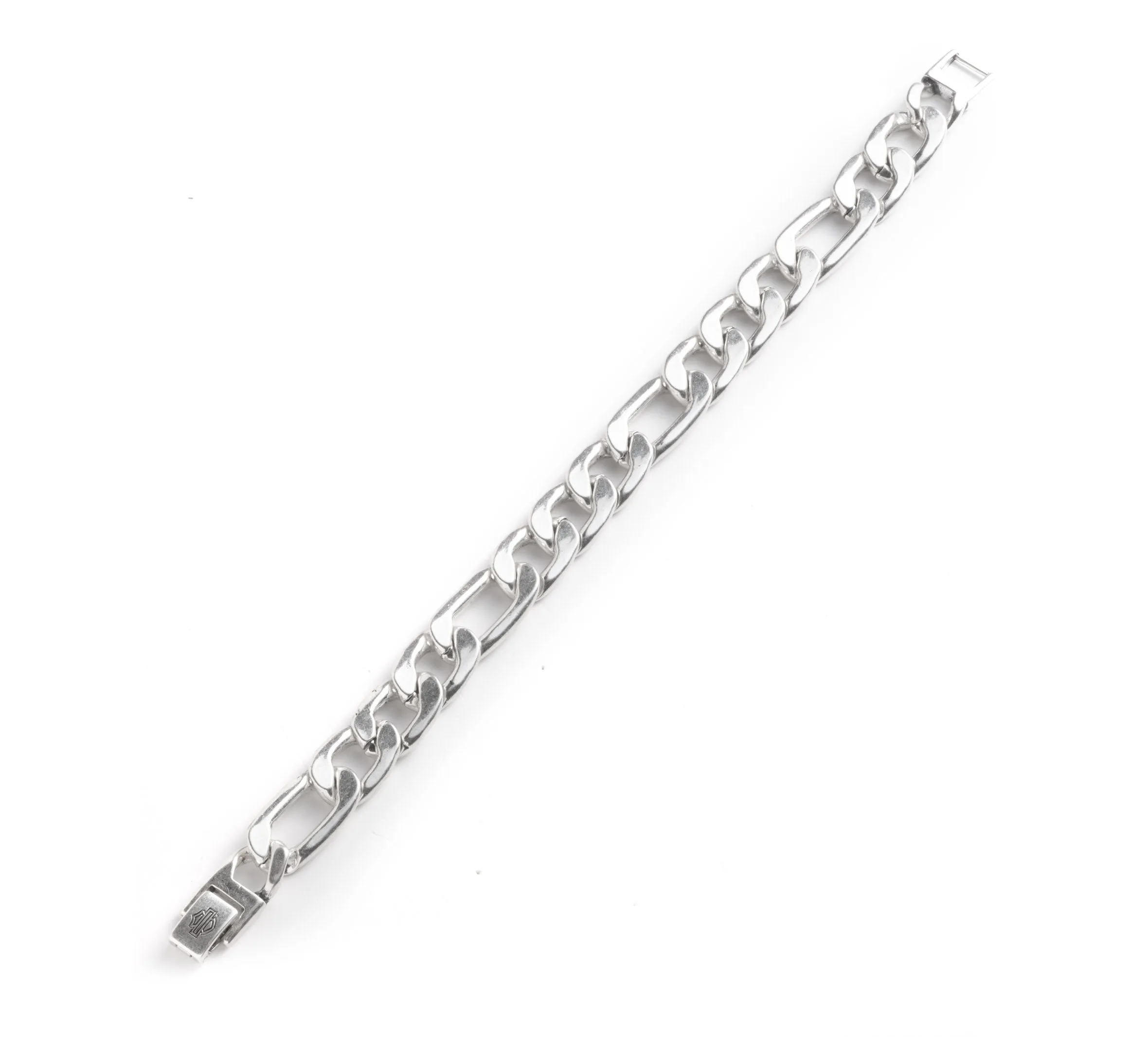 Men's Figaro Chain Bracelet - Silver