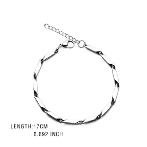 Men's Titanium Steel Rainbow Bracelet Bamboo Leaf Chain
