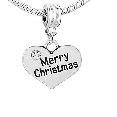 Merry Christmas Charm Bead for Most European Snake Chain Bracelet