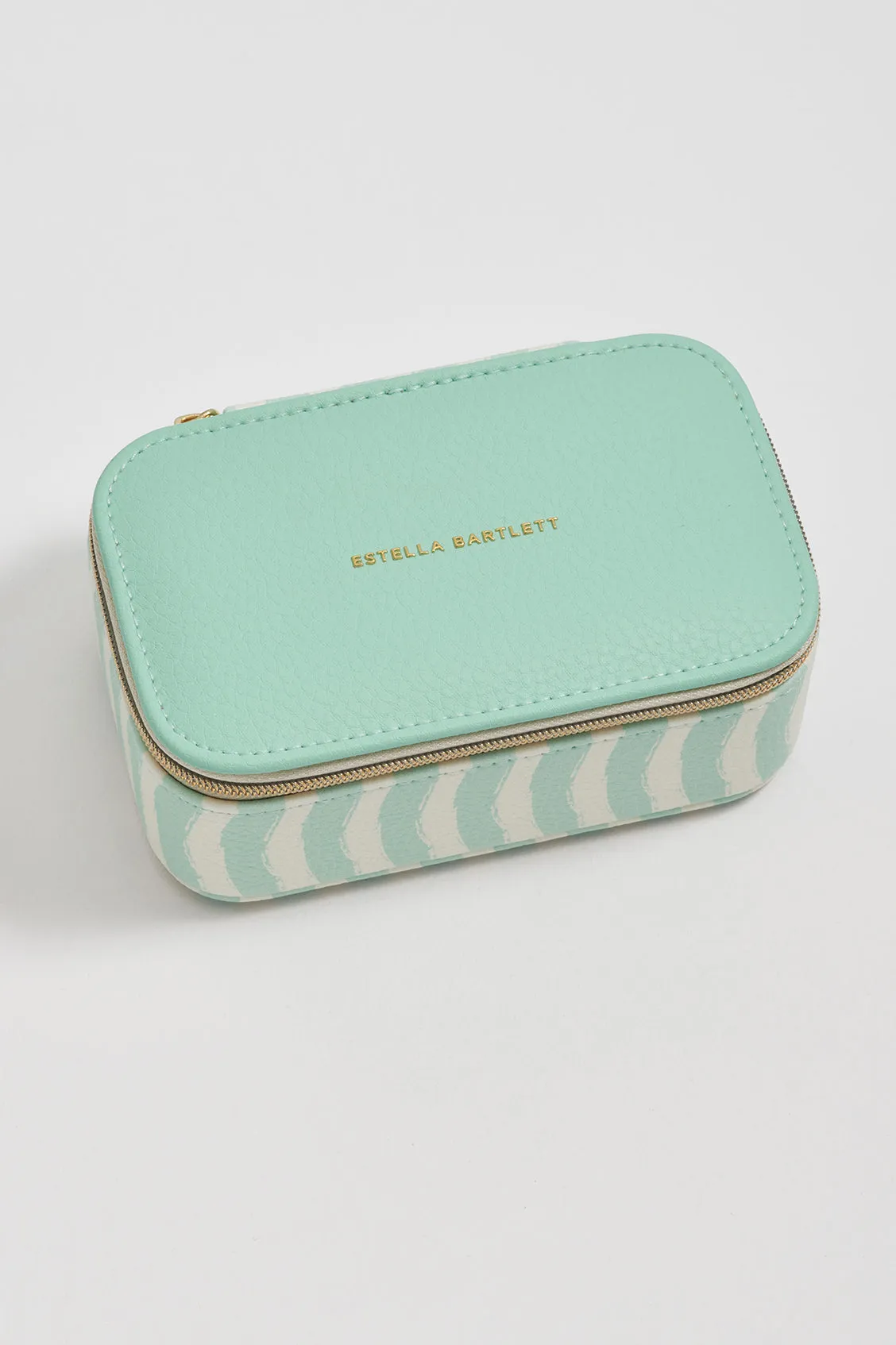 Mint Wiggle Print Mini Jewellery Box