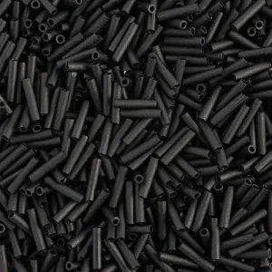 Miyuki Slender Bugle 1.3x6mm Black Matte - apx 16g Vial