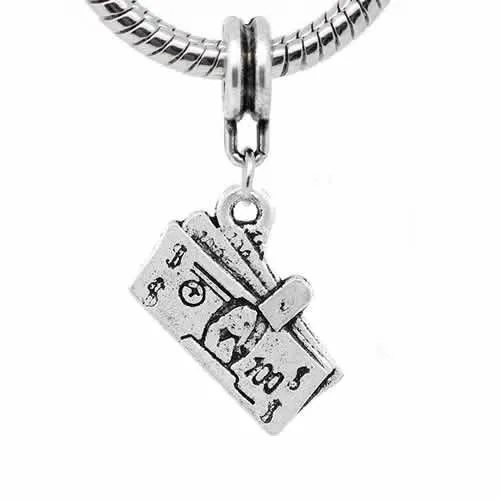 Money/dollar Bills Dangle European Bead Compatible for Most European Snake Chain Bracelet