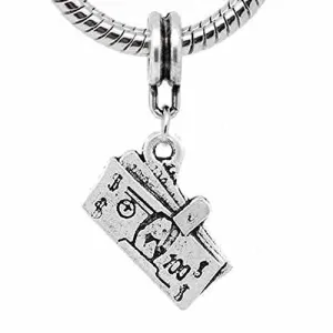 Money/dollar Bills Dangle European Bead Compatible for Most European Snake Chain Bracelet