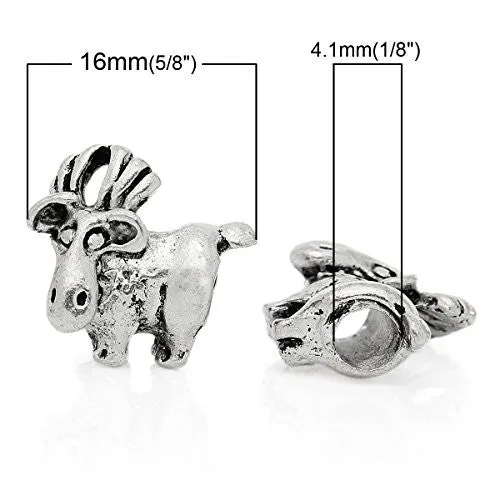 Moose Animal Bead Compatible for Most European Snake Chain Bracelet