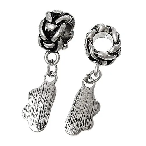 Mother Son Love Heart Charm Bead for Snake Chain Bracelet