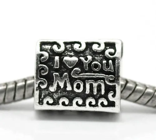 Mother's Day Bead Charms for Snake Chain Charm Bracelet