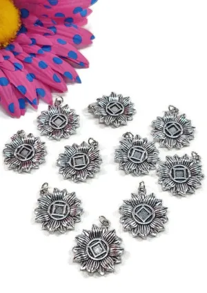 NA Flower Pendant Charms - Narcotics Anonymous