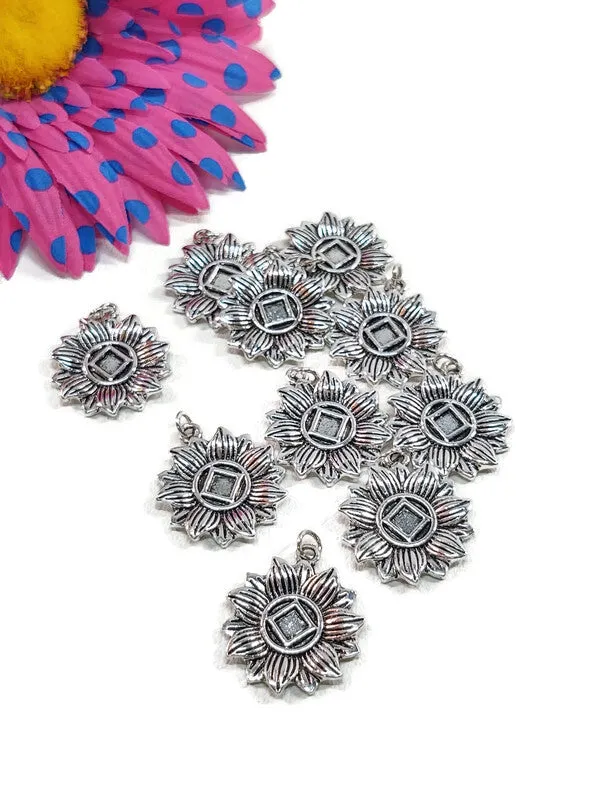 NA Flower Pendant Charms - Narcotics Anonymous