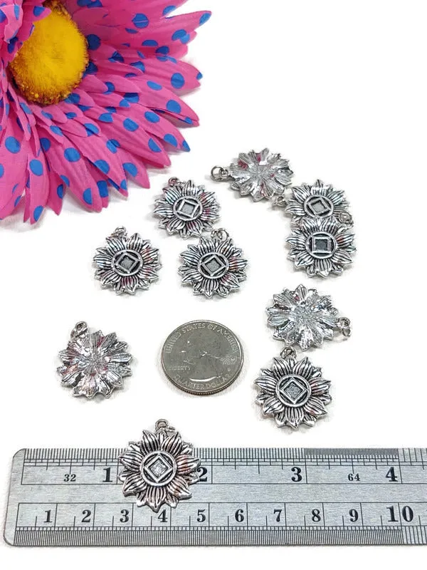 NA Flower Pendant Charms - Narcotics Anonymous