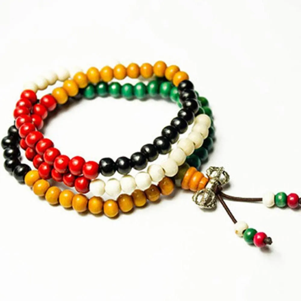 Namaste Jewelry 108 Multicolored Sandalwood String Bracelet