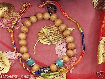 Namaste Jewelry Beaded Buddha Head Torque Meditation Mala OM Wood FREE Bracelet