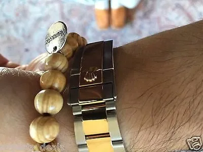 Namaste Jewelry Beaded Buddha Head Torque Meditation Mala OM Wood FREE Bracelet