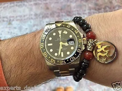Namaste Jewelry Black Agate Stone Beads Om Inspired Yoga Meditation Free Bracelet